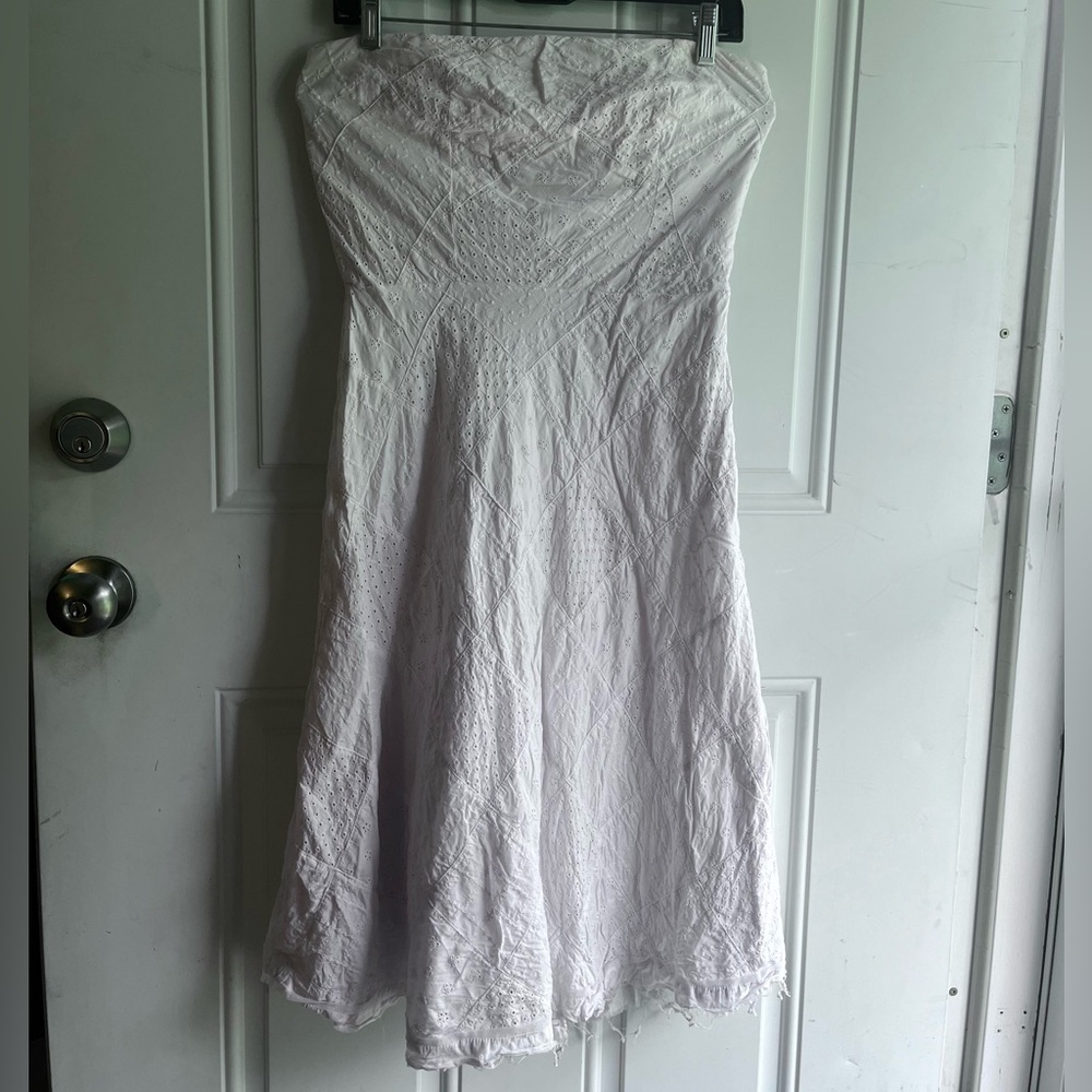 American Eagle Outfitters White Strapless Sundress